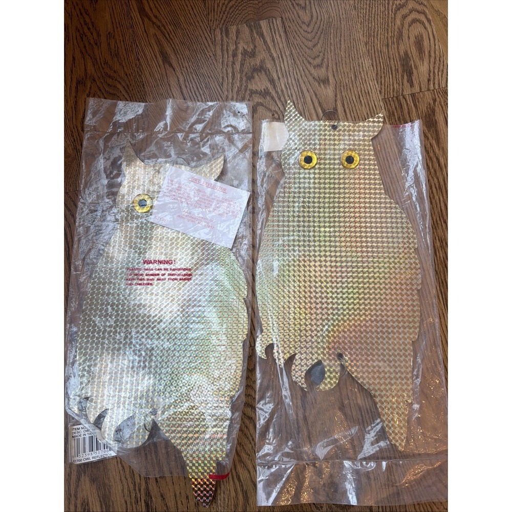 Reflective Bird Deterrent Scare Owl Keep Away Repellent Hanging Spinner Lot Of 2